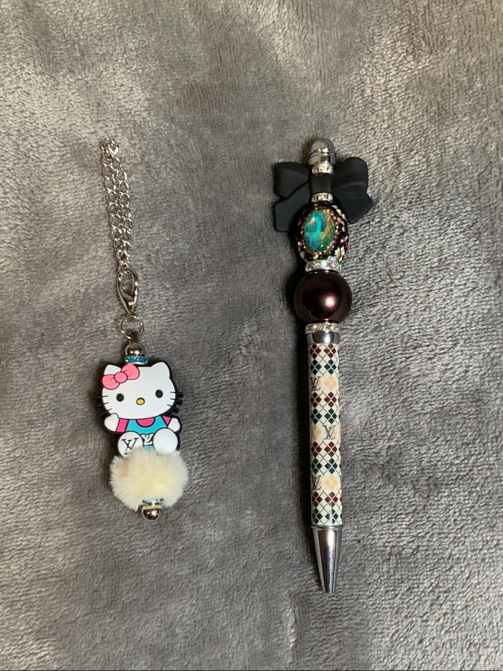 Hello Kitty Pink, White & Cream Pom Pom Charm Pen Accessory